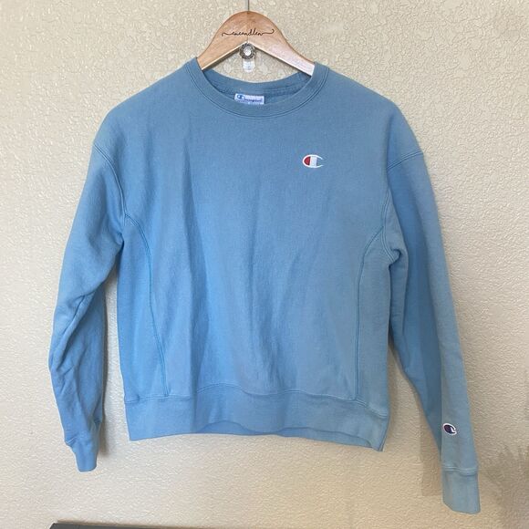 Women’s Champion Reverse Weave Sweatshirt light Blue Size Small - Picture 1 of 3